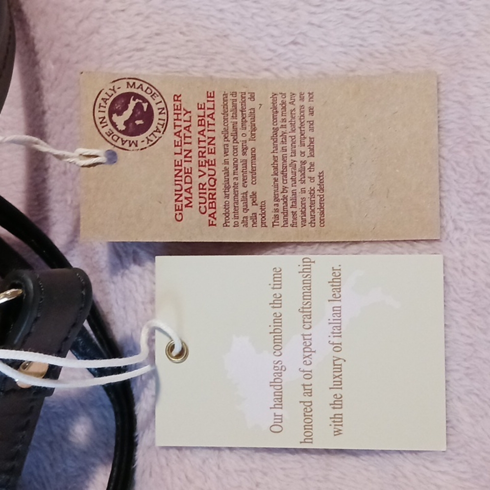Gorgeous! ANNA PAOLA Genuine Leather Bucket Drawstring Bag. Made In Italy 🇮🇹 - Picture 8 of 9